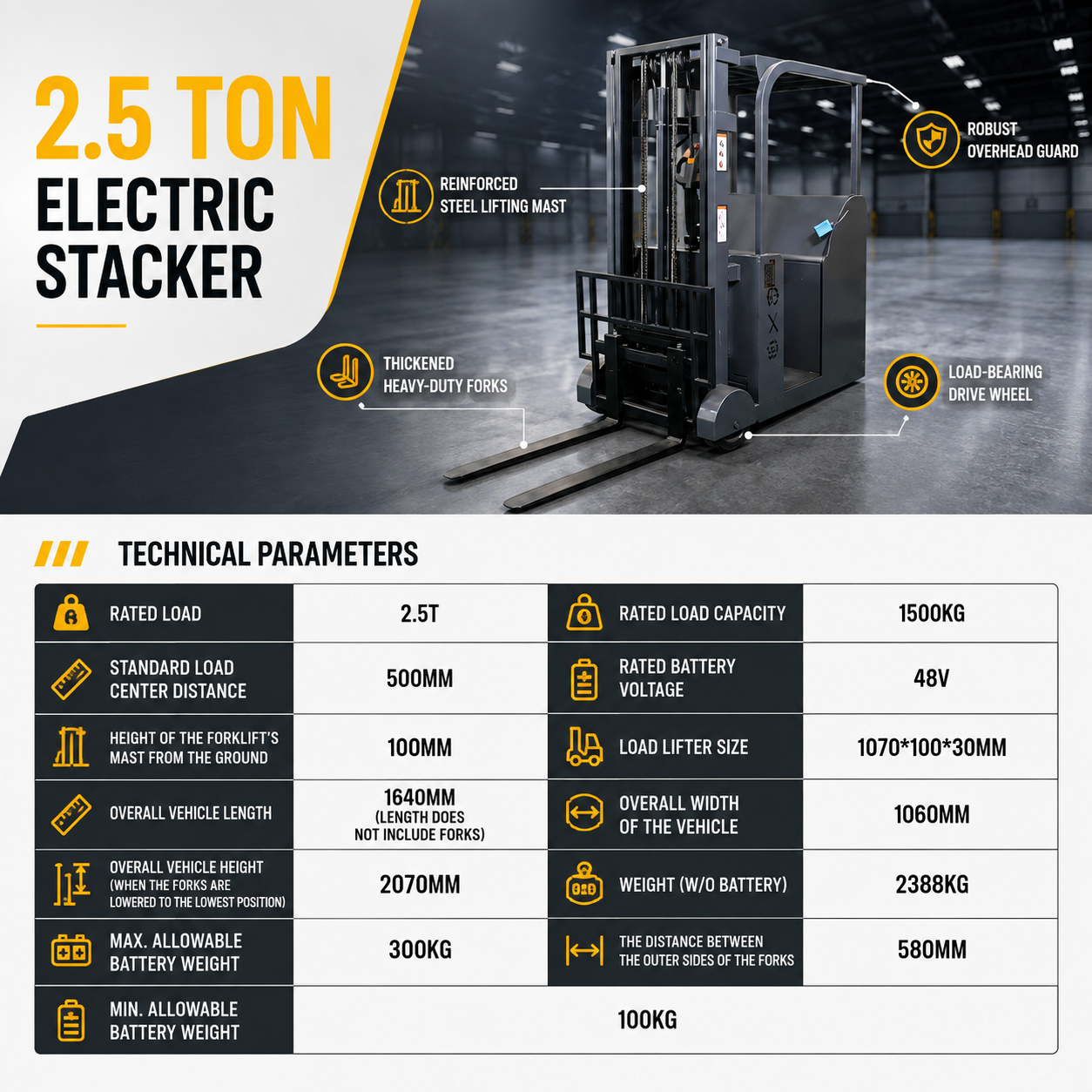 2.5 Ton Electric Stacker product detail